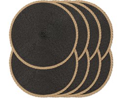 Een set van 8 ronde geweven placemats - wasbaar en hittebestendig - geschikt voor eettafels - antislip - geschikt voor binnen- en buitengebruik - perfect voor Thanksgiving, Kerstmis en Pasen