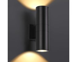 Een set van boven- en onderwandlampen, cilindrische buitenwandlampen, moderne aluminium buitenarmaturen, roestvrij en waterdicht, geschikt voor veranda's, terrassen, vochtige ruimtes, deuropeningen, enz.