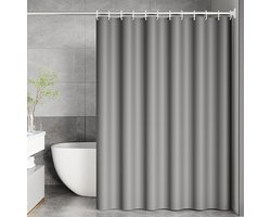 Een verfijnde en stijlvolle grijze douchegordijnset uit één stuk, speciaal ontworpen voor de badkamer, bestaande uit een scheidingsgordijn en een douchegordijn. 180*200 cm