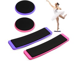 Een vierdelige kunstschaats-tolset, een draagbare draaitafel, die het evenwicht en de draaivaardigheden van balletdansers, kunstschaatsers en gymnasten kan verbeteren.