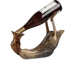 Eend - fleshouder- Cadeau - Bruin - Hout - 29x35x18cm