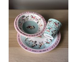 Eenhoorn kinder servies set melamine (bord + kom + bekertje) - Tyrrell Katz