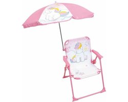 Eenhoorn klapstoel met parasol voor kinderen - Roze, perfect voor camping en tuin