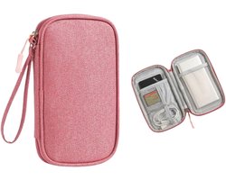 Eenlaag Digitale opbergtas - Lader Powerbank Opladersnoer Tas/Kist Digitale Organisatietas - Roze - 20*11*2.5cm