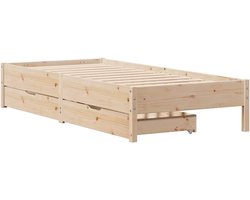 Eenpersoons Bedframe - Bedombouw Hout - Slaapkamer Meubel - Massief Grenenhout - 90x200 cm - Naturel