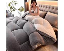 Eenpersoons Dekbed - Sherpa Fleece Dekbed - Koude Nachten - Superzacht Lamsfluweel - 150x200 cm 2kg - E