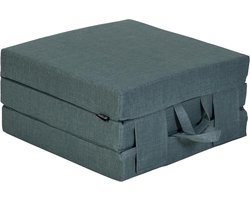 Eenpersoons draagbaar beddengoed schuim opvouwbare matras | Draaggrepen | Linnen effect bekleding | Gastenslaapplaats Woonkamer | Inklapbaar & Uitklapbaar voor opslag