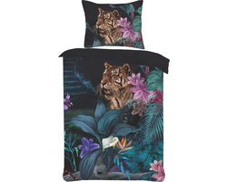 Eenpersoons Jungle Tiger dekbedovertrek set-Ultra soft -microPercal -dekbedhoes- 140x220 cm + 1 kussensloop 60x70 cm-Multi