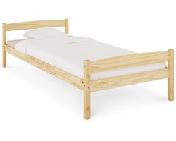 Eenpersoonsbed BORIS 90x200 cm massief grenenhout - naturel