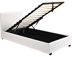 Eenpersoonsbed met opbergruimte bed "Carla" - 90 x 190 cm - Wit
