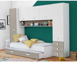 Eenpersoonsbed Tidy met kast en lade 90x200 cm