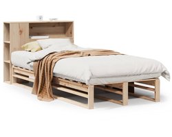 Eenpersoonsbed | Tienerbed | Volwassenenbed Bed met boekenkast zonder matras massief hout 100x200 cm