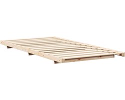 Eenpersoonsbed | Tienerbed | Volwassenenbed Bedframe Bruin 90 x 220 cm Massief grenenhout