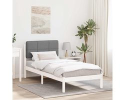 Eenpersoonsbed | Tienerbed | Volwassenenbed | Bedframe met Gevoerd Hoofdgedeelte Lichtgrijs 90 x 190 cm