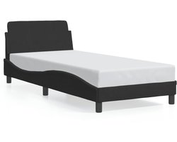 Eenpersoonsbed | Tienerbed | Volwassenenbed Bedframe met hoofdeinde "Dover" 90x190 cm fluweel zwart
