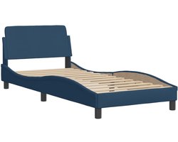 Eenpersoonsbed | Tienerbed | Volwassenenbed Bedframe met hoofdeinde "Dover" 90x200 cm stof blauw