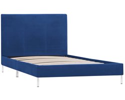 Eenpersoonsbed | Tienerbed | Volwassenenbed Bedframe stof blauw 90x200 cm