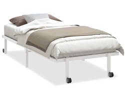 Eenpersoonsbed | Tienerbed | Volwassenenbed Bedframe zonder matras opvouwbaar 90x200 cm staal wit