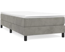 Eenpersoonsbed | Tienerbed | Volwassenenbed Boxspring bed 100x200 cm fluweel lichtgrijs