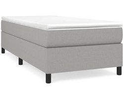 Eenpersoonsbed | Tienerbed | Volwassenenbed Boxspring bed 100x200 cm stof lichtgrijs