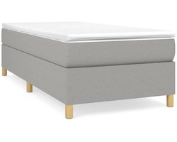 Eenpersoonsbed | Tienerbed | Volwassenenbed Boxspring bed 100x200 cm stof lichtgrijs