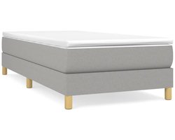 Eenpersoonsbed | Tienerbed | Volwassenenbed Boxspring bed 80x200 cm stof lichtgrijs