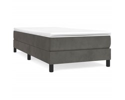 Eenpersoonsbed | Tienerbed | Volwassenenbed Boxspring bed 90x200 cm fluweel donkergrijs