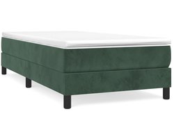 Eenpersoonsbed | Tienerbed | Volwassenenbed Boxspring bed 90x200 cm fluweel donkergroen