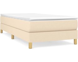 Eenpersoonsbed | Tienerbed | Volwassenenbed Boxspring bed 90x200 cm stof crèmekleurig