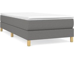 Eenpersoonsbed | Tienerbed | Volwassenenbed Boxspring bed 90x200 cm stof donkergrijs
