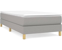 Eenpersoonsbed | Tienerbed | Volwassenenbed Boxspring bed 90x200 cm stof lichtgrijs