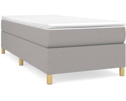 Eenpersoonsbed | Tienerbed | Volwassenenbed Boxspring bed 90x200 cm stof lichtgrijs