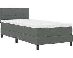 Eenpersoonsbed | Tienerbed | Volwassenenbed Boxspring bed met matras Donkergrijs 100 x 200 cm Stof