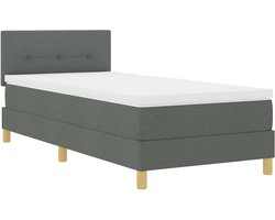 Eenpersoonsbed | Tienerbed | Volwassenenbed Boxspring bed met matras Donkergrijs 100 x 200 cm Stof