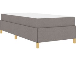 Eenpersoonsbed | Tienerbed | Volwassenenbed Boxspring bed met matras Taupe en Wit 90 x 200 cm Stof