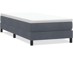 Eenpersoonsbed | Tienerbed | Volwassenenbed | Boxspring zonder matras fluweel donkergrijs 100x210 cm