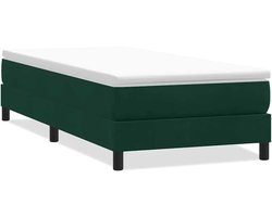 Eenpersoonsbed | Tienerbed | Volwassenenbed | Boxspring zonder matras fluweel donkergroen 100x220 cm