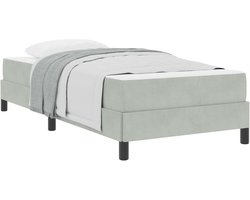 Eenpersoonsbed | Tienerbed | Volwassenenbed | Boxspringbed met matras Lichtgrijs 90 x 210 cm Stof
