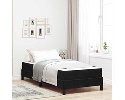 Eenpersoonsbed | Tienerbed | Volwassenenbed | Boxspringbed met matras Zwart 90 x 210 cm Stof