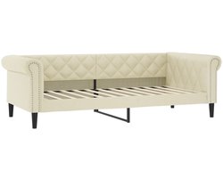 Eenpersoonsbed | Tienerbed | Volwassenenbed Slaapbank 100x200 cm kunstleer crèmekleurig