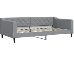 Eenpersoonsbed | Tienerbed | Volwassenenbed Slaapbank 100x200 cm stof lichtgrijs