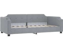 Eenpersoonsbed | Tienerbed | Volwassenenbed Slaapbank 100x200 cm stof lichtgrijs