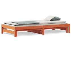 Eenpersoonsbed | Tienerbed | Volwassenenbed Slaapbank met onderschuifbed 90x200 cm massief grenenhout