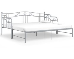 Eenpersoonsbed | Tienerbed | Volwassenenbed Slaapbank uittrekbaar metaal grijs 90x200 cm