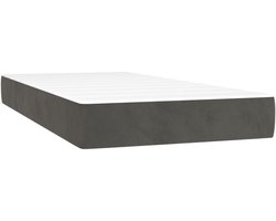 Eenpersoonsmatras | Pocketveringmatras 100x200x20 cm fluweel donkergrijs