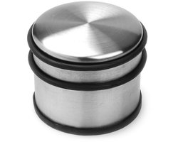 Eenvoudige deurstopper (9 cm diameter, 8 cm hoog, rubber en metaal)