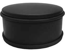 Eenvoudige deurstopper, zwart (11 cm diameter, 6 cm hoog, rubber en metaal)