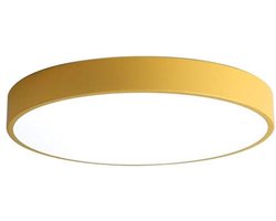 Eenvoudige gekleurde LED-plafondlamp, creatieve moderne Scandinavische stijl, 3 kleurtemperaturen, geschikt voor slaapkamers, eetkamers en woonkamers (geel, 30 cm).