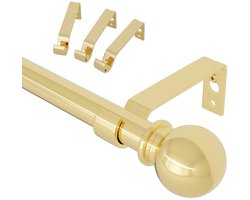 Eenvoudige metalen gordijnroede - verstelbaar - 1 stuk - verguld