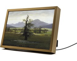 Eenzame Boom Caspar David Friedrich – 31×23 cm – Verlicht kunstwerk – LED licht portret nachtlampje – Dimbaar – Sfeerverlichting – Kinder Woon en Slaapkamer Wall Art Decor